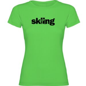 Kruskis Word Skiing Short Sleeve T-shirt Verde L Mujer