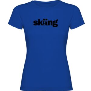 Kruskis Word Skiing Short Sleeve T-shirt Azul S Mujer