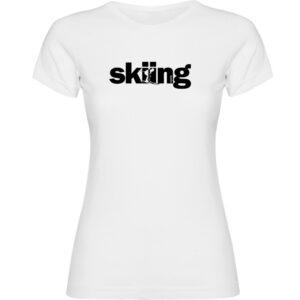 Kruskis Word Skiing Short Sleeve T-shirt Blanco 2XL Mujer