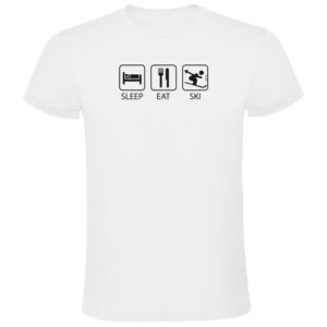 Kruskis Sleep Eat And Ski Short Sleeve T-shirt Blanco 3XL Hombre