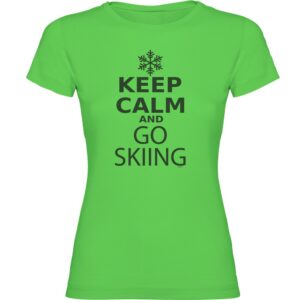 Kruskis Keep Calm And Go Skiing Short Sleeve T-shirt Verde S Mujer