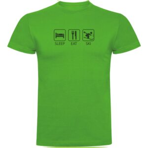 Kruskis Sleep Eat And Ski Short Sleeve T-shirt Verde L Hombre