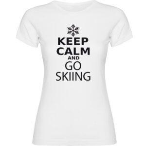 Kruskis Keep Calm And Go Skiing Short Sleeve T-shirt Blanco L Mujer