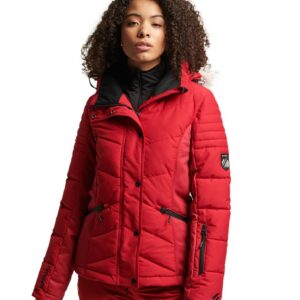 Superdry Snow Luxe Puffer Jacket Rojo S Mujer
