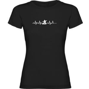 Kruskis Snowboarding Heartbeat Short Sleeve T-shirt Negro 2XL Mujer
