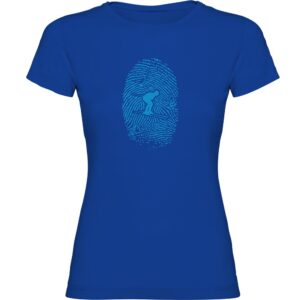 Kruskis Skier Fingerprint Short Sleeve T-shirt Azul XL Mujer