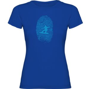Kruskis Snowboarder Fingerprint Short Sleeve T-shirt Azul XL Mujer