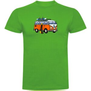 Kruskis Hippie Van Snowboard Short Sleeve T-shirt Verde M Hombre