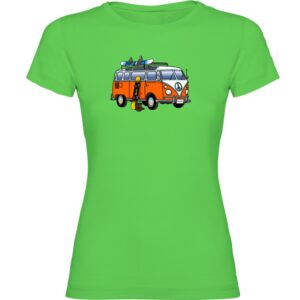 Kruskis Hippie Van Snowboard Short Sleeve T-shirt Verde M Mujer