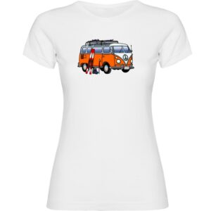 Kruskis Hippie Van Ski Short Sleeve T-shirt Blanco M Mujer