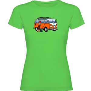 Kruskis Hippie Van Ski Short Sleeve T-shirt Verde L Mujer
