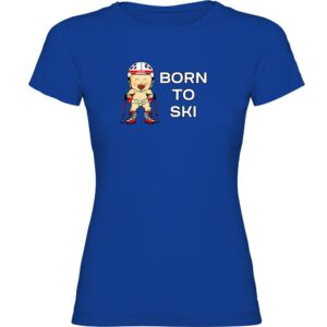Kruskis Born To Ski Short Sleeve T-shirt Azul L Mujer