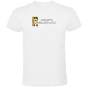 Kruskis Born To Snowboard Short Sleeve T-shirt Blanco 2XL Hombre