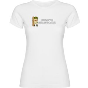 Kruskis Born To Snowboard Short Sleeve T-shirt Blanco L Mujer