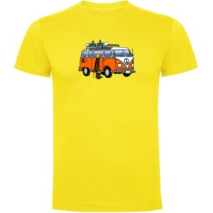Kruskis Hippie Van Snowboard Short Sleeve T-shirt Amarillo 3XL Hombre