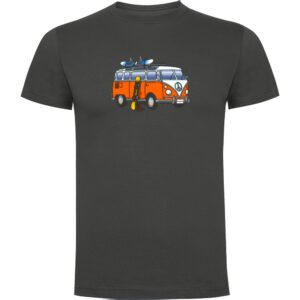 Kruskis Hippie Van Snowboard Short Sleeve T-shirt Gris XL Hombre