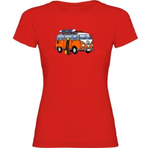 Kruskis Hippie Van Snowboard Short Sleeve T-shirt Rojo XL Mujer