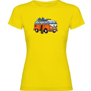 Kruskis Hippie Van Snowboard Short Sleeve T-shirt Amarillo S Mujer