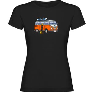Kruskis Hippie Van Snowboard Short Sleeve T-shirt Negro 2XL Mujer