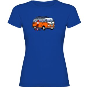 Kruskis Hippie Van Ski Short Sleeve T-shirt Azul XL Mujer
