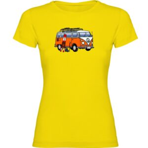 Kruskis Hippie Van Ski Short Sleeve T-shirt Amarillo S Mujer