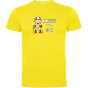 Kruskis Born To Ski Short Sleeve T-shirt Amarillo L Hombre