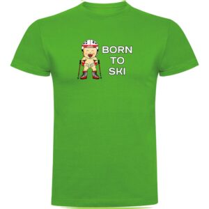 Kruskis Born To Ski Short Sleeve T-shirt Verde XL Hombre