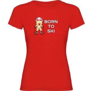 Kruskis Born To Ski Short Sleeve T-shirt Rojo 2XL Mujer