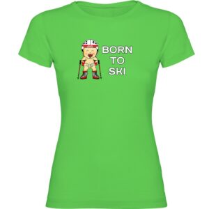 Kruskis Born To Ski Short Sleeve T-shirt Verde 2XL Mujer