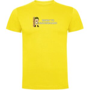 Kruskis Born To Snowboard Short Sleeve T-shirt Amarillo L Hombre