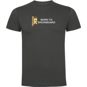 Kruskis Born To Snowboard Short Sleeve T-shirt Gris S Hombre