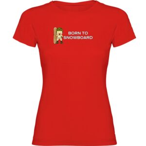 Kruskis Born To Snowboard Short Sleeve T-shirt Rojo 2XL Mujer