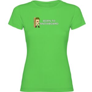 Kruskis Born To Snowboard Short Sleeve T-shirt Verde XL Mujer