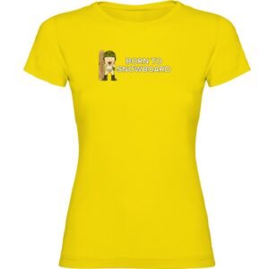 Kruskis Born To Snowboard Short Sleeve T-shirt Amarillo 2XL Mujer