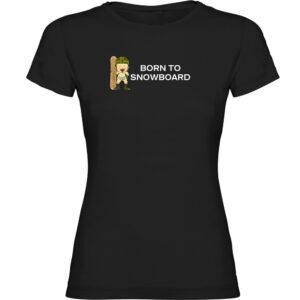 Kruskis Born To Snowboard Short Sleeve T-shirt Negro M Mujer