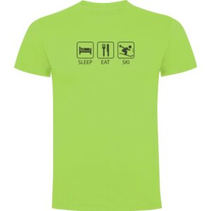 Kruskis Sleep Eat And Ski Short Sleeve T-shirt Verde S Hombre