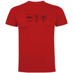 Kruskis Sleep Eat And Ski Short Sleeve T-shirt Rojo S Hombre