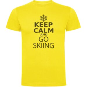Kruskis Keep Calm And Go Skiing Short Sleeve T-shirt Amarillo 2XL Hombre