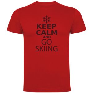 Kruskis Keep Calm And Go Skiing Short Sleeve T-shirt Rojo 2XL Hombre