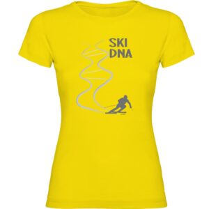 Kruskis Ski Dna Short Sleeve T-shirt Amarillo M Mujer