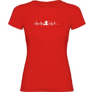 Kruskis Snowboarding Heartbeat Short Sleeve T-shirt Rojo 2XL Mujer