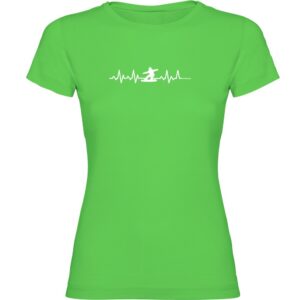 Kruskis Snowboarding Heartbeat Short Sleeve T-shirt Verde M Mujer