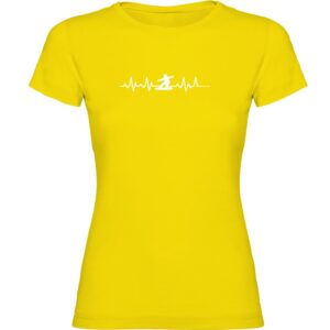 Kruskis Snowboarding Heartbeat Short Sleeve T-shirt Amarillo XL Mujer