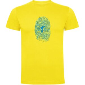 Kruskis Skier Fingerprint Short Sleeve T-shirt Amarillo 3XL Hombre