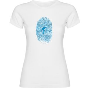 Kruskis Skier Fingerprint Short Sleeve T-shirt Blanco M Mujer
