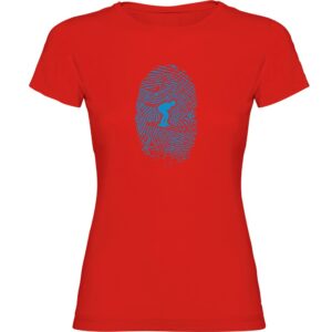 Kruskis Skier Fingerprint Short Sleeve T-shirt Rojo S Mujer