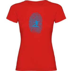 Kruskis Snowboarder Fingerprint Short Sleeve T-shirt Rojo M Mujer