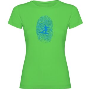 Kruskis Snowboarder Fingerprint Short Sleeve T-shirt Verde L Mujer