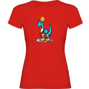 Kruskis Dino Snow Short Sleeve T-shirt Rojo L Mujer