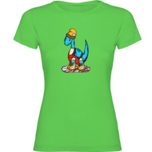 Kruskis Dino Snow Short Sleeve T-shirt Verde S Mujer